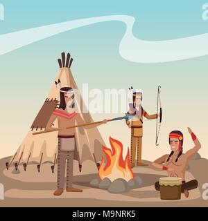 American Indian tribe Illustration de Vecteur