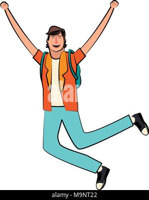 Jeune homme heureux Illustration de Vecteur