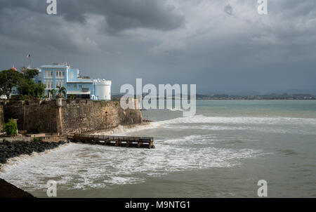 La Fortaleza château et les murs avec une mer à San Juan Puerto Rico Banque D'Images