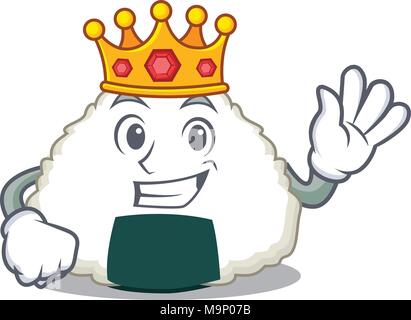 Onigiri King mascot cartoon style Illustration de Vecteur