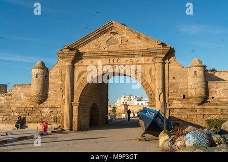 Harbour gate porte de la Marine, Essaouira, Maroc Banque D'Images