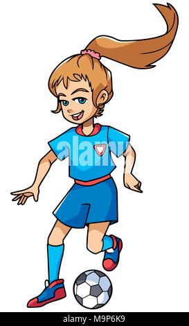 Jeu de Football Girl Illustration de Vecteur