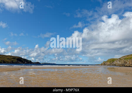 Baie avec plage de sable à marée basse, Bettyhill, Sutherland, Highlands, Ecosse, Grande-Bretagne Banque D'Images