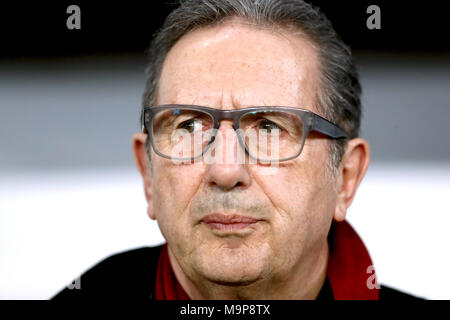 Hongrie Manager Georges Leekens lors de la match amical à l'Aréna de Groupama, Budapest. Banque D'Images