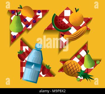Suivre un régime d'aliments sains Illustration de Vecteur