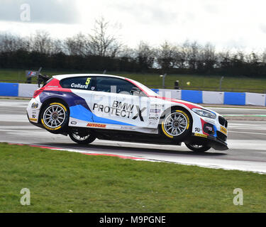 Rob Collard, BMW 125i M Sport, Rob Collard, BMW 125i M Sport, BTCC 2018 Journée des médias, Christian Jacq, British Touring Car Championship, BTCC, BTCC, Journée des médias, voitures, Donington Park, en Angleterre, animation, mars 2018, sport automobile, sport automobile, course, voitures de course, le circuit de course, Championnat de voitures de tourisme, voitures de tourisme, UK Banque D'Images