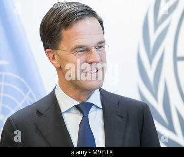 New York, NY, USA. Mar 27, 2018. MARK RUTTE, Premier Ministre, Royaume d'the.Netherlands, aux Nations Unies à New York le 27 mars 2018. Crédit : Michael Brochstein/ZUMA/Alamy Fil Live News Banque D'Images