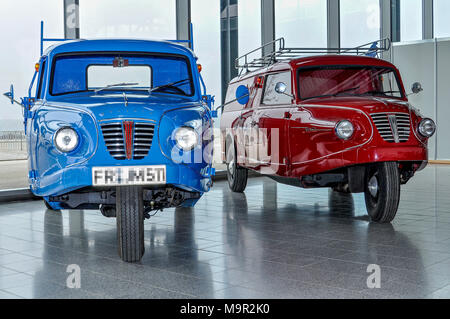 Oldtimer Borgward Goliath Goli, petit transporteur, année 1959, Messe Karlsruhe, Bade-Wurtemberg, Allemagne Banque D'Images