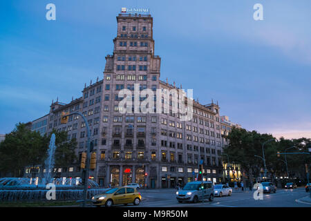 Bâtiment d'assurance Generali, Barcelone, Espagne Banque D'Images