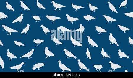 Pigeons transparente motif dans silhouette, vector art design Illustration de Vecteur