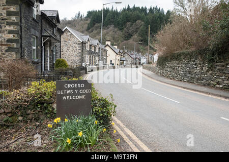 Croeso, Betws-Y-coed, Snowdonia, le Nord du Pays de Galles, Royaume-Uni Banque D'Images