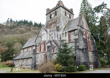 St Mary's Parish Church 1873, Betws-Y-coed, Conwy, Pays de Galles, Royaume-Uni Grande-Bretagne Banque D'Images