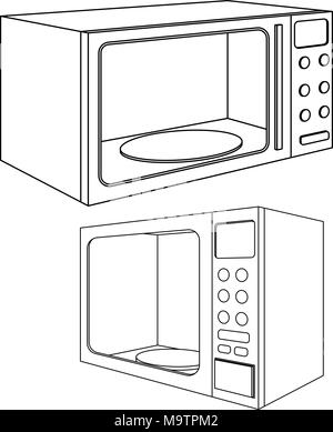 Four à micro-ondes. Silhouette Illustration de Vecteur