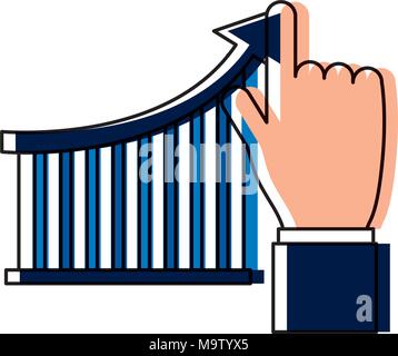 Des statistiques à la main avec des bars Illustration de Vecteur