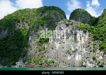 Vietnam - Rock Island dans la baie d'Halong Parc National (UNESCO). La plus belle et la plus célèbre destination touristique du Vietnam Banque D'Images