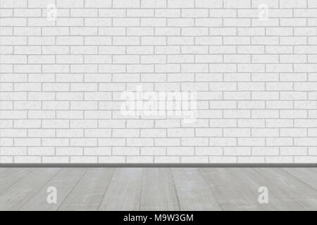 Illustration 3D - White brick wall background Banque D'Images