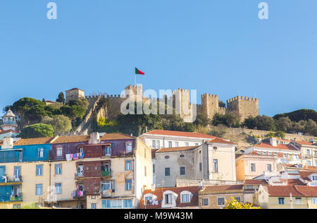 Castelo de Sao Jorge panorama Lisbonne Portugal. Banque D'Images