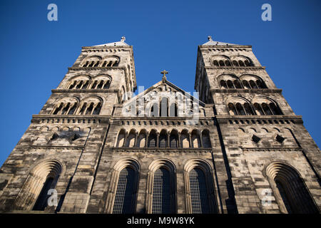 La cathédrale de Lund en Suède, vu du dessous Banque D'Images