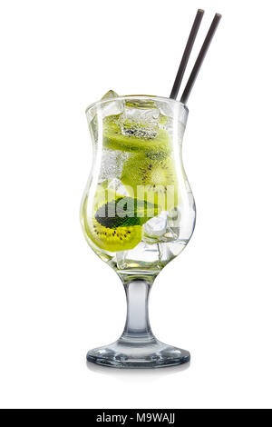 Mojito cocktail avec kiwi isolated on white Banque D'Images