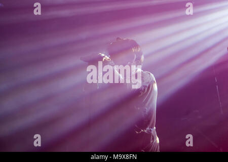 Belfast, en Irlande du Nord, Royaume-Uni. 28 mars 2018. Gary Numan joué Club Limelight Belfast dans le cadre de sa tournée BRITANNIQUE Photo : Sean Harkin/Alamy Live News Banque D'Images