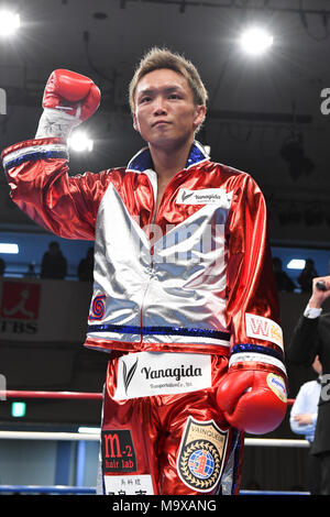 Tokyo, Japon. Mar 27, 2018. Yusaku Kuga (JPN) Boxing : Yusaku Kuga du Japon avant la pose super titre japonais poids coq combat à Korakuen Hall de Tokyo, au Japon . Credit : Hiroaki Yamaguchi/AFLO/Alamy Live News Banque D'Images