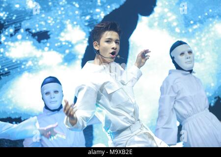 Séoul, Corée. Mar 28, 2018. Samuel a tenu à présenter son deuxième mini-album promouvoir "un" dans le Mapo, Séoul, Corée, le 28 mars 2018.(La Chine et la Corée à l'homme) Credit : TopPhoto/Alamy Live News Banque D'Images