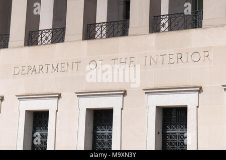 Façade du bâtiment du Ministère de l'Intérieur à Washington DC Banque D'Images