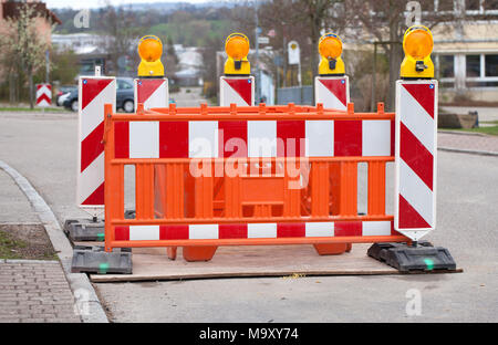 Barrière avec détresse at construction site Banque D'Images