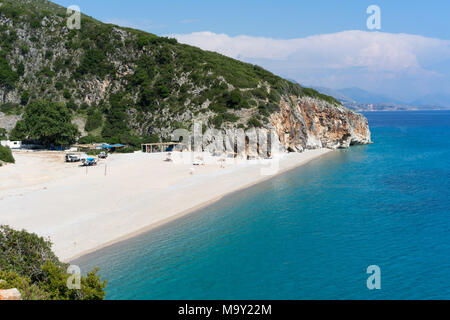 Belle et solitaire gjipe beach dans le sud de l'Albanie Banque D'Images