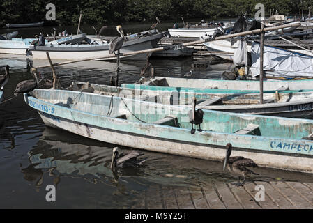 Bateaux de pêche dans la darsena de san francisco, Campeche, Mexique Banque D'Images