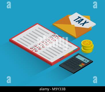 Tax day time set icons Illustration de Vecteur