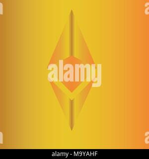 L'icône d'or classique Ethereum vecteur sur fond doré Illustration de Vecteur