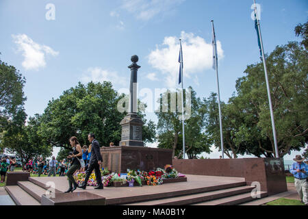 Darwin, Territoire du Nord : Australia-February,19,2018 Memorial cénotaphe sur le bombardement de Darwin Jour du souvenir 76e anniversaire à Darwin, Australie Banque D'Images