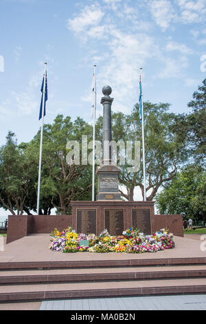 Darwin, Territoire du Nord : Australia-February,19,2018 Memorial cénotaphe sur le bombardement de Darwin Jour du souvenir 76e anniversaire à Darwin, Australie Banque D'Images