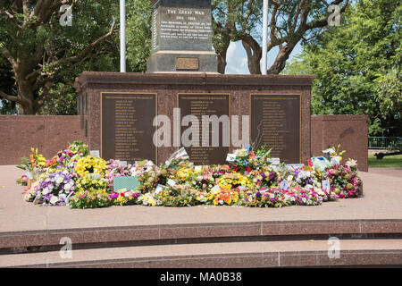 Darwin, Territoire du Nord : Australia-February,19,2018 Memorial cénotaphe sur le bombardement de Darwin Jour du souvenir 76e anniversaire à Darwin, Australie Banque D'Images