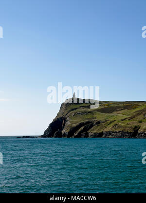 RS 8076 Bradda Printing Head & Milner's Tower, Port Erin, Ile de Man, Royaume-Uni Banque D'Images