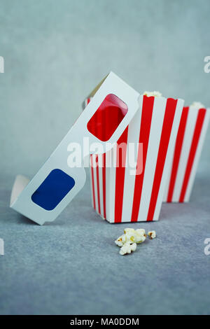 Dans les boîtes rétro pop-corn Banque D'Images