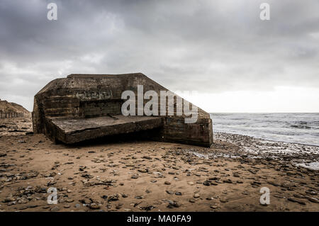 Grand Pointe casemate à Bretignolles sur Mer (Vendée, France) Banque D'Images