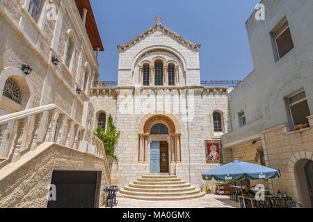 Eglise Arménienne Catholique Notre Dame du Spasme, quatrième station, Chemin de douleur, les stations de la croix dans la vieille ville de Jérusalem, Israël. Banque D'Images