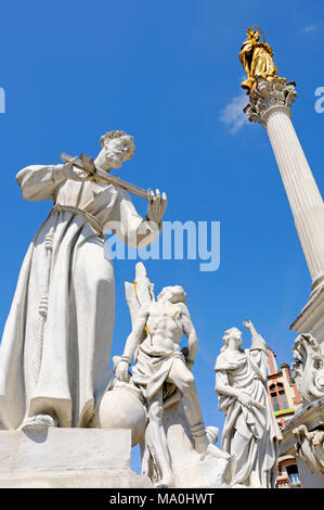 Maribor, Slovénie, Stajerska. Colonne de la peste (Kuzno Znamenje : Baroque ; 1743 - Jozef Straub) Banque D'Images