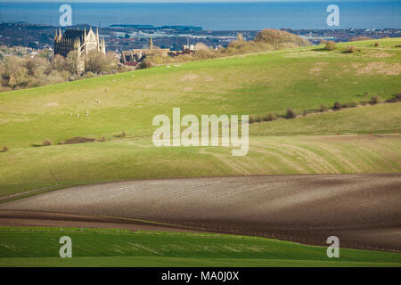 Lancing College dans le parc national des South Downs, West Sussex. Banque D'Images