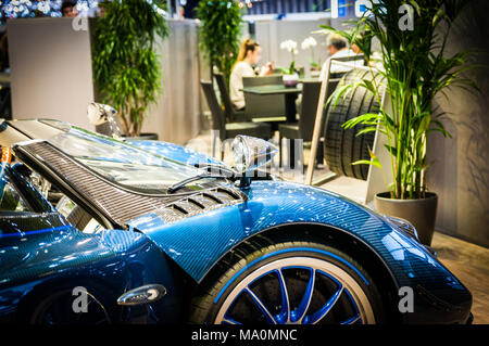 Genève, SUISSE - Le 17 mars 2018 : PAGANI ZONDA BARCHETTA Superfast sports car présenté lors de la 88e Salon International de l'Automobile de Genève. Banque D'Images