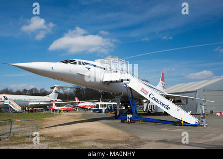 Le premier britannique Concorde de G-BBDG à Brooklands Museum, Weybridge, Surrey, UK Banque D'Images