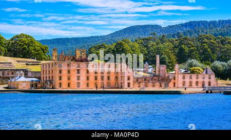 Port Arthur, Tasmanie, Australie - L'Administration pénitentiaire. Construit sous la forme d'un moulin à farine, il a été converti en un pénitencier en 1857. Banque D'Images