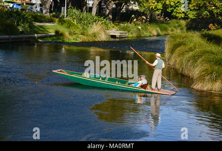 Promenades en barque sur la rivière Avon, Christchurch, Nouvelle-Zélande Banque D'Images