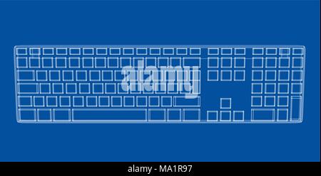 Clavier de l'ordinateur de contours Illustration de Vecteur
