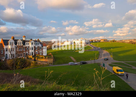 Hastings, la vue de l'intérieur Salon de dames en fin d'après-midi soleil sur une journée d'hiver ensoleillée, East Sussex, UK Banque D'Images