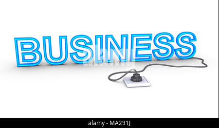 3d business word est branché Banque D'Images