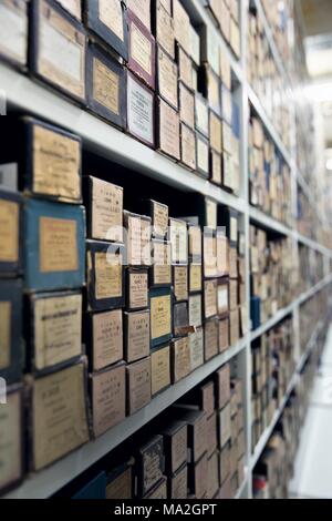 Les étagères de l'archive de musique à la Bibliothèque nationale allemande à Leipzig Banque D'Images