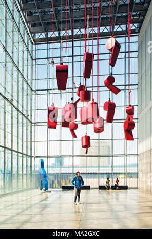 Une installation dans le nouveau bâtiment de la Musée des beaux-arts de Leipzig, Allemagne Banque D'Images